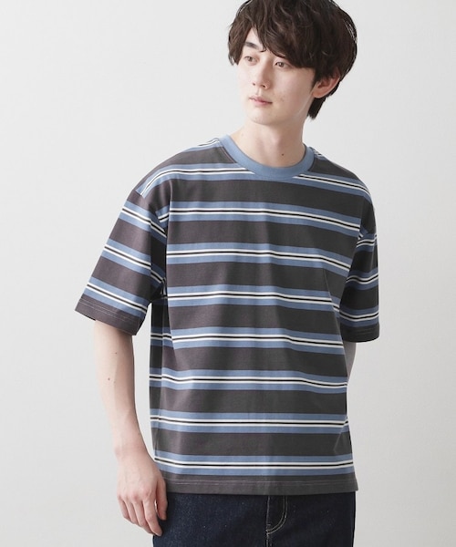 Graphpapaper ボーダー　クルーネックカットソー 洗える】ボーダークルーカットソー｜デッサンの通販｜&mall（アンド