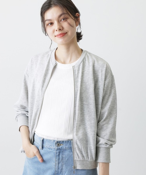 【WHITE】<LOEFF>シアー ジップ カーディガン 新品・未使用】LOEFF シアー ジップ カーディガン 白 フリーサイズ