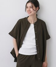 【高通気/セットアップ可】ドロストフレンチスリーブシャツ