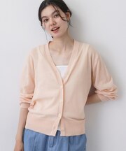 【洗える】Vネックシアーカーディガン