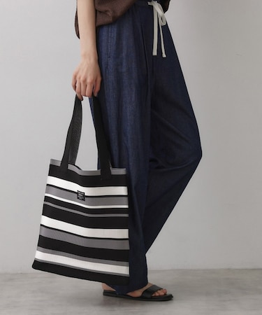 【マシンウォッシャブル・A4収納可】ランダムボーダーニットBAG
