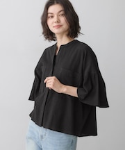 フレアスリーブ スキッパーブラウス