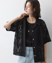 カラミレース 開襟シャツ