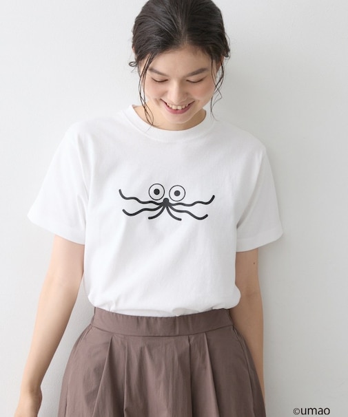 UMAO×Dessinコラボ プリントキャットフェイスT