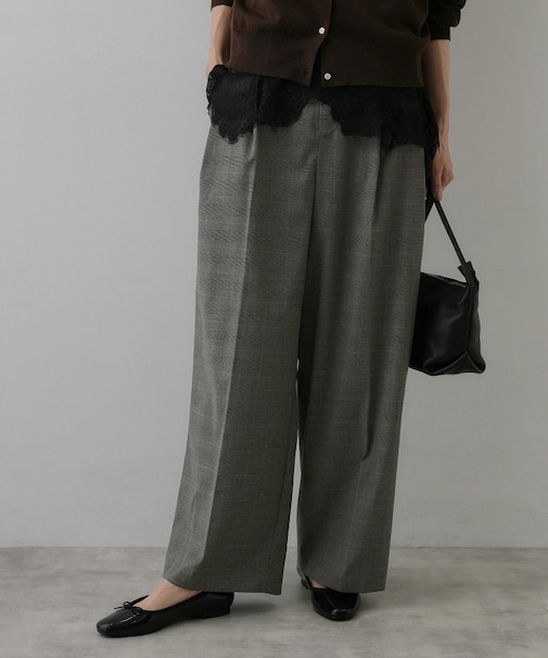 ウーステッドライクチェックパンツ