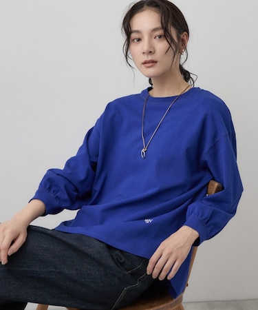 【洗える/7色展開/XS-L】バックヘンリーミニ裏毛 9分丈袖
