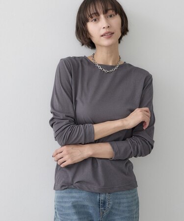 クルーネックシアーロングTシャツ