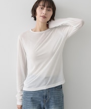 クルーネックシアーロングTシャツ