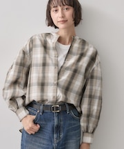 【手洗い可/シワになりにくい】オンブレーチェックシャツ