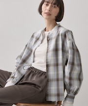 【手洗い可/シワになりにくい】オンブレーチェックシャツ