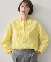 【洗える/7色展開/XS-L】フロントフリルブラウス