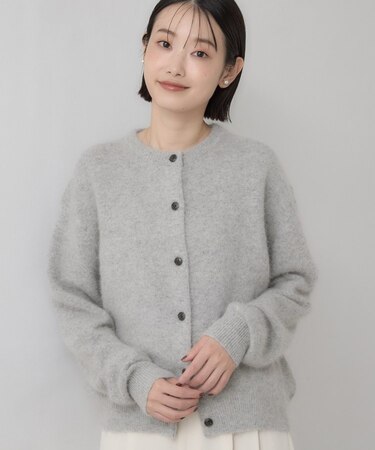 【洗える/ふんわりやわらかい/8色展開】フォックスウールブレンド ニットカーディガン