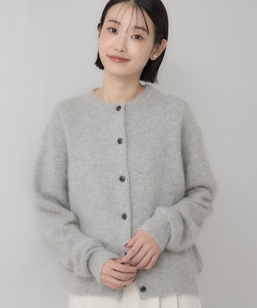 【洗える/ふんわりやわらかい/8色展開】フォックスウールブレンド ニットカーディガン