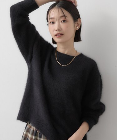 【洗える/ふんわりやわらかい】フォックスウールブレンド ニットプルオーバー