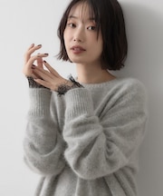 【洗える/ふんわりやわらかい】フォックスウールブレンド ニットプルオーバー