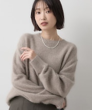 【洗える/ふんわりやわらかい】フォックスウールブレンド ニットプルオーバー