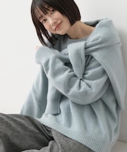 【洗える/ふんわりやわらかい】フォックスウールブレンド ニットプルオーバー