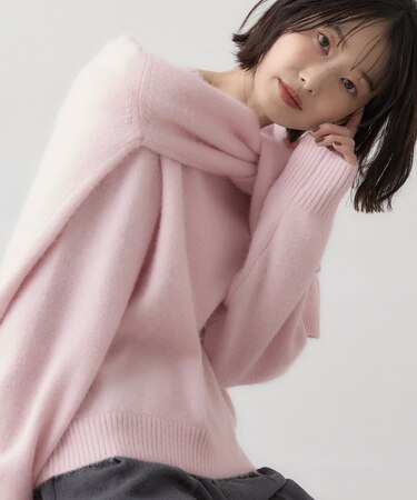 【洗える/ふんわりやわらかい】フォックスウールブレンド ニットプルオーバー