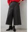 【洗える/後ろウエストゴム/XS-L】ツイードライク ホームスパン クロップドパンツ