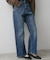 【洗える/あたたかい】裏起毛 リラックスワイドデニム