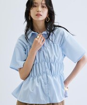 【一部店舗限定】シャーリングビスチェデザイン半袖シャツ