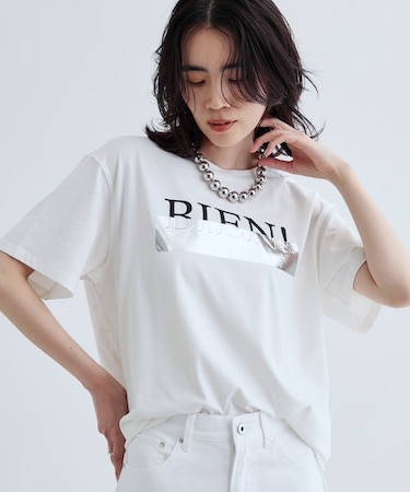 【再入荷／接触冷感】箔プリントロゴTシャツ