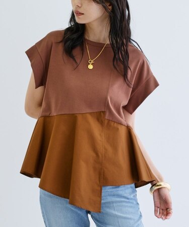 ペプラムスムースカットソー