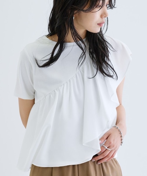 サッシュフリルTシャツ