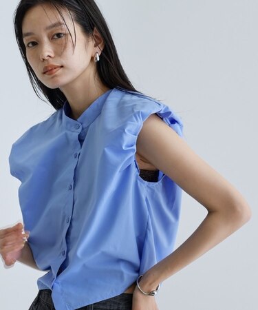 【一部店舗限定】ブロードパフショルブラウス