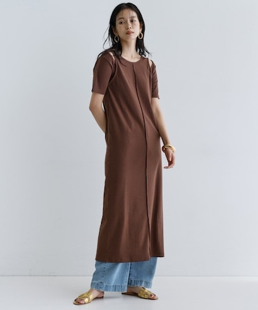 【一部店舗限定】リブカットソーワンピース