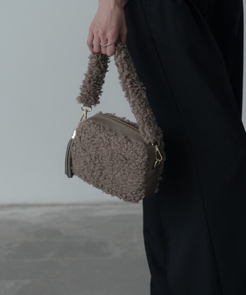 【MILLELA FIRENZE】プードルファーボックスバッグ