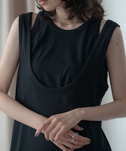 タンクトップレイヤードワンピース