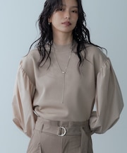 ファブリックフォルムスリーブニット