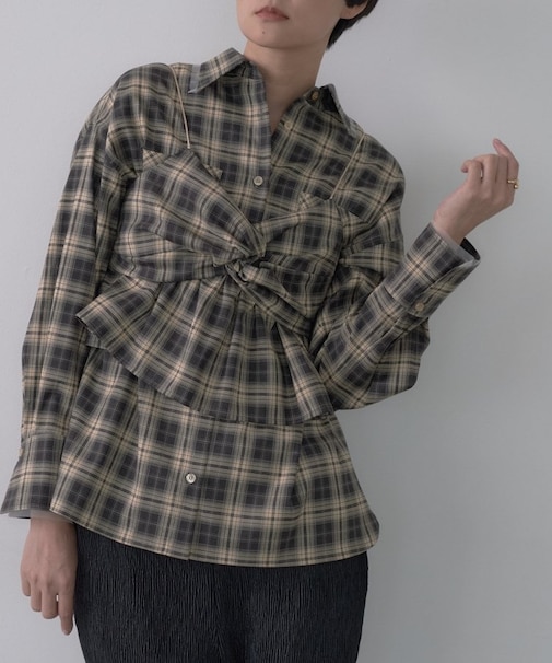 オンブレチェックシャツ