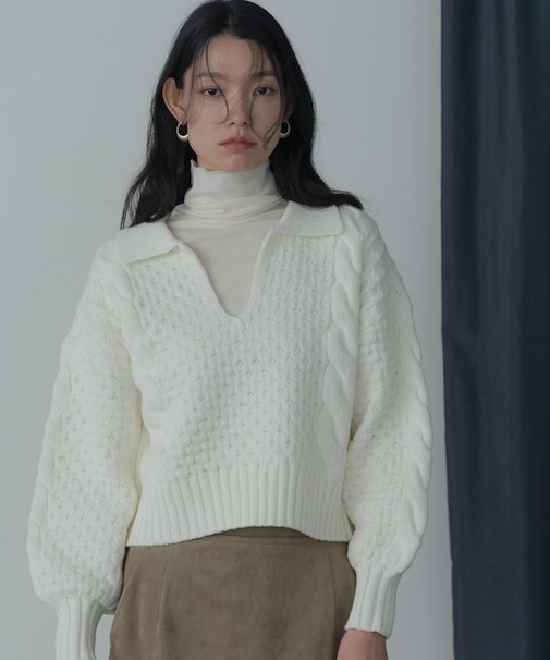 スキッパーフォルムニット