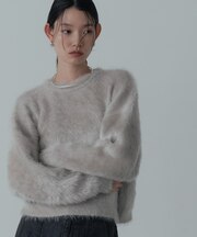 ドロップショルダーシャギーニット