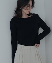 アシメオフショルニット