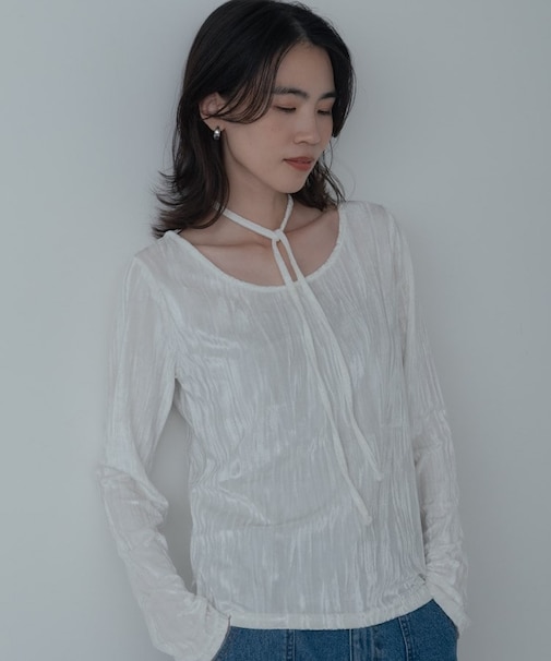 【一部店舗限定】クラッシュベロア2Wayカットソー