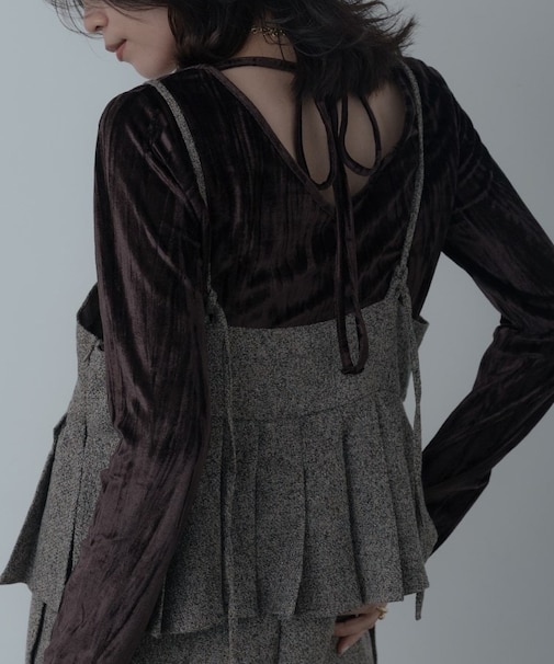 【一部店舗限定】クラッシュベロア2Wayカットソー