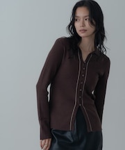【一部店舗限定】ポロ衿リブニット