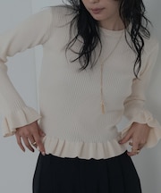 【一部店舗限定】フリルスポンディッシュニット