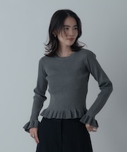 【一部店舗限定】フリルスポンディッシュニット