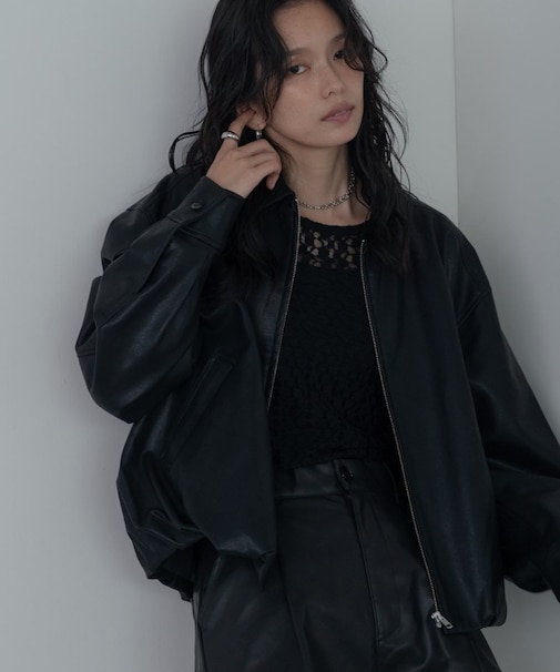 【セットアップ対応】シンセティックレザージャケット