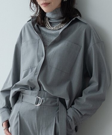 Timeless｜ウーステッドライクフォルムシャツ【セットアップ対応】