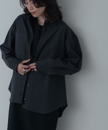 Timeless｜ウーステッドライクフォルムシャツ【セットアップ対応】