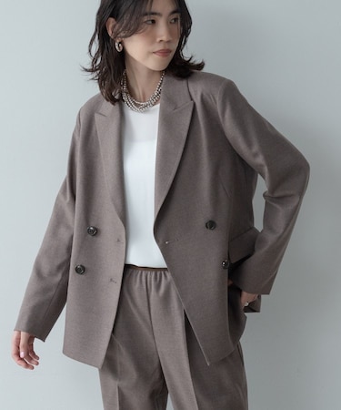 Comfy SET UP|ダブルブレストジャケット【セットアップ対応/通勤/カセット服】