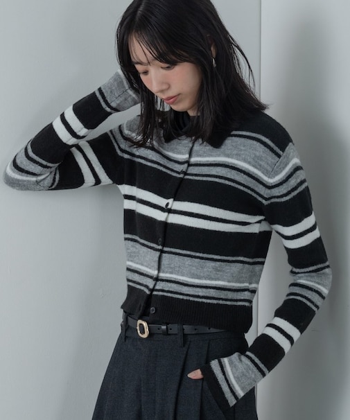 ヘアリーボーダーポロニット