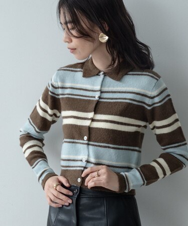 ヘアリーボーダーポロニット