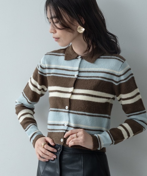 ヘアリーボーダーポロニット