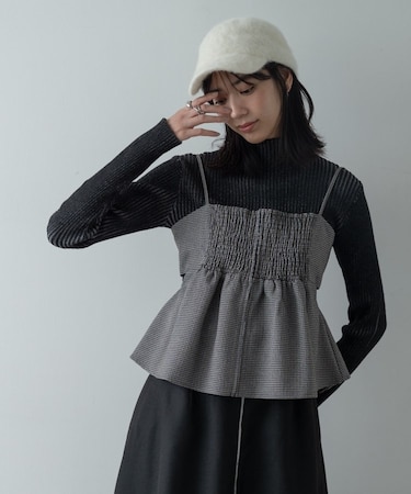 ガンクラブチェックビスチェ